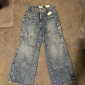 NWT Free People CRVY Outlaw Wide-Leg Jeans
